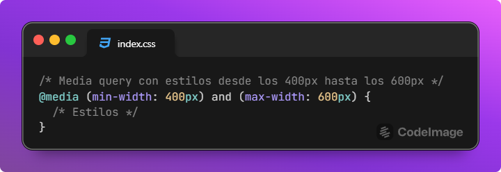 Uso de width en media query con dos valores